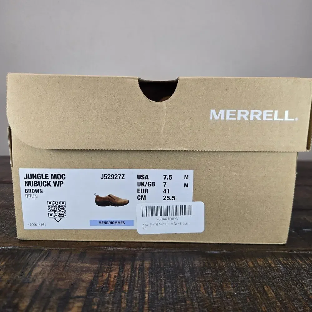 Merrell Jungle Moc Mens Size 7.5 M Casual Slip On Shoe Loafer Brown Leather